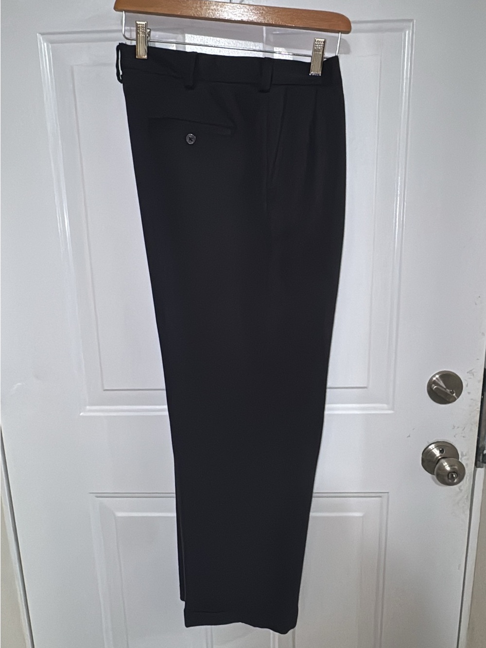 IZOD Golf Flat Front Performance Slacks", "Black Moisture Wicking Golf Trousers"